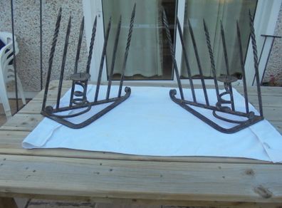 Vintage Wrought Iron Candle Holders x 2 for Sale