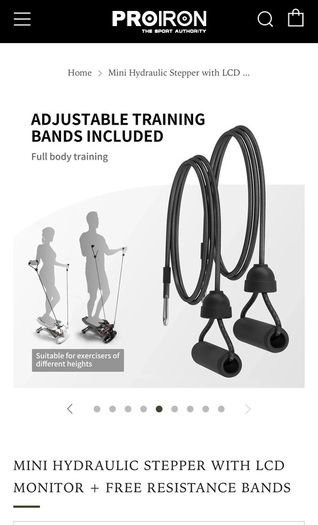 Pro iron Hydraulic stepper with resistance bands