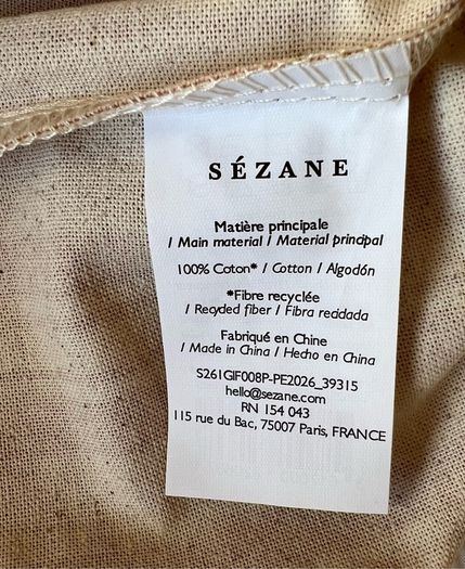 Sezane horizontal pink stripe tote bag
