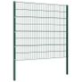 Fence Panel with Posts Iron 5.1x1.6 m Green Image 3