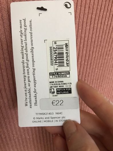 Marks & Spencer brand new with tags dusty pink girls jumper aged 11-12 years