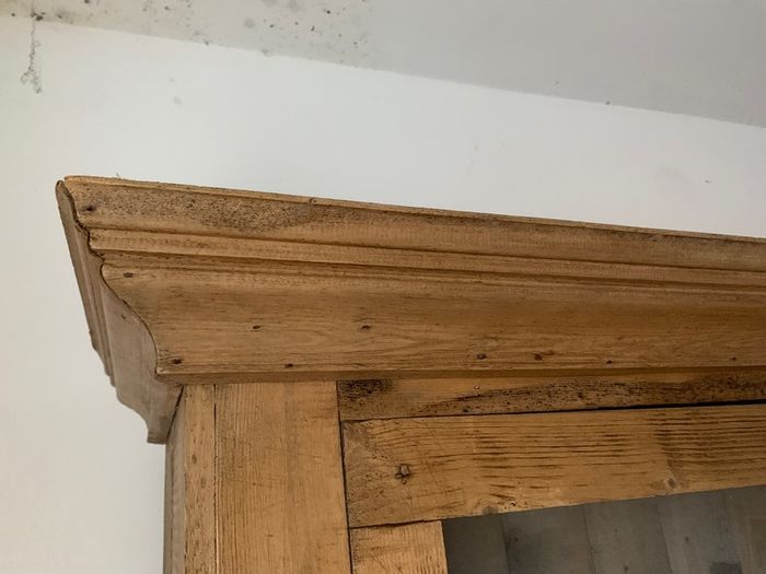 Old Irish Antique Pine,  Glass Front Dresser