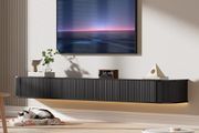 Floating TV Stand Unit with RGB LED Light - 180CM Wall Mounted TV Cabinet with Upgraded Storage &amp; Rounded Edges, Modern TV Media Console for 65-75 Inch TVs