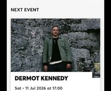 Dermot Kennedy Ticket Seated