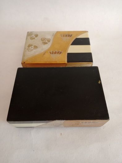 Vintage Hand Painted Lacquered Trinket Box