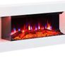 Atacama 44"/112cm Wall Mounted Electric Fireplace All-in-One with Downlights and Remote 1.8kW Heater in White Image 2