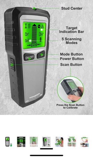 5 in 1 Stud Finder Wall Scanner - Stud Detector Wall Finder Edge Center Finding Electronic Stud Sensor Beam Joist Detector with LCD Display for Wood AC Wire Metal Studs Cable Joist Detection