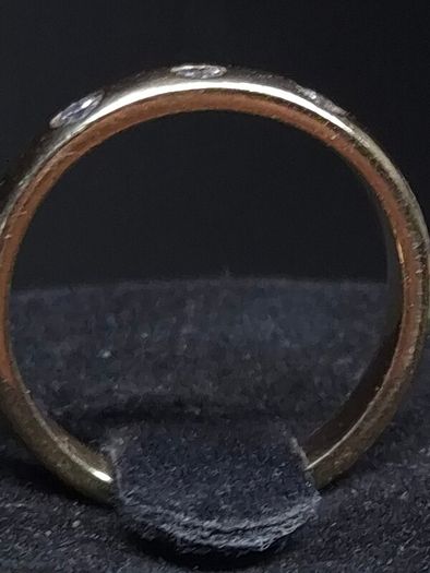Vintage French 18ct Gold Diamond Ring Size 49 | 3 Natural Diamonds | 3.48g
