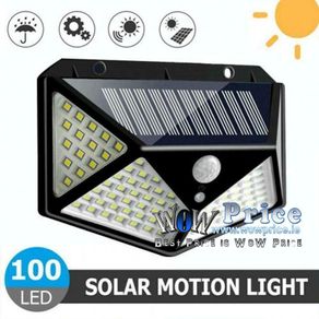 37532 100 LED Outdoor Solar Power Garden Lamp Four Sided