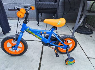 12 Inch Dinosaur Rider Bike Blue