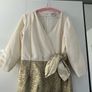 Niamh O'Neill designer dress size 10 gold and cream / ivory Image 2