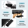 Portable Massage Table Massage Bed Lash Bed Facial Bed SPA Bed Tattoo Table Height Adjustment Carrying Bag 2 Section Wooden (FREE POSTAGE) Image 3