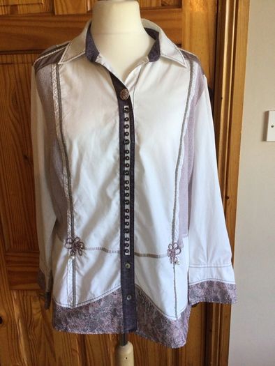 Just White Ladies Boho chic blouse Eu 46 Uk 20