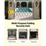 Single Folding Security Gate, Lockable Scissor Gate with 360 Swivel Casters, Outdoor Barricade Steel Retractable Gates, for Entry Security, Garage Image 6
