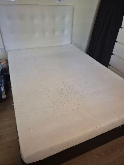 Double divan base and headboard and foam mattress