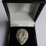 Vintage Sterling Silver 925 Big Stone Ring Women Champagne Crystal Cubic Zirconia 10g size Q1/2 Image 2