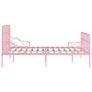 Bed Frame with Slatted Base Pink Metal 100x200 cm Image 6
