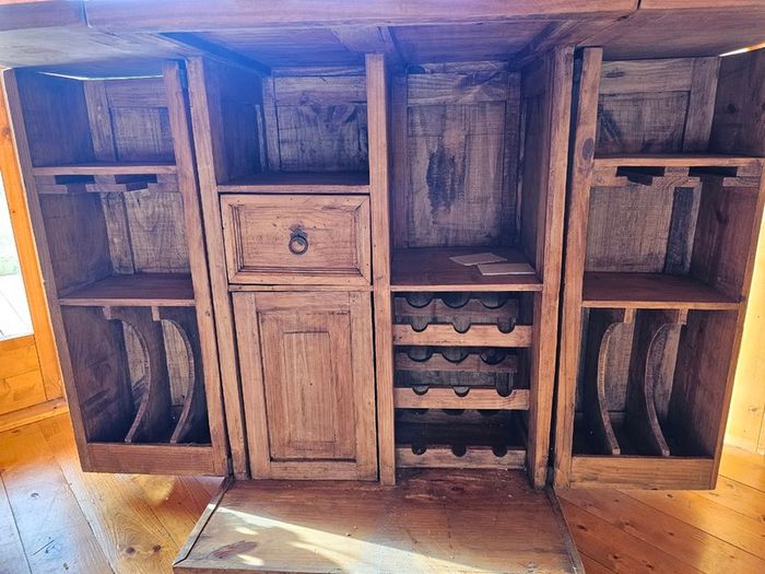 Solid Pine Fold out Home Bar/Drinks Cabinet