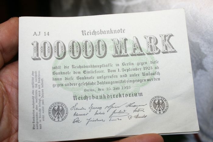 Germany Old Banknotes Reichsbanknote 100000 Mark 1923