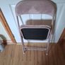 Pink brushed suedette fold up chair Image 2