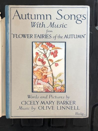 Antique Book Autumn Songs with Music from "Flower Fairies of the Autumn"