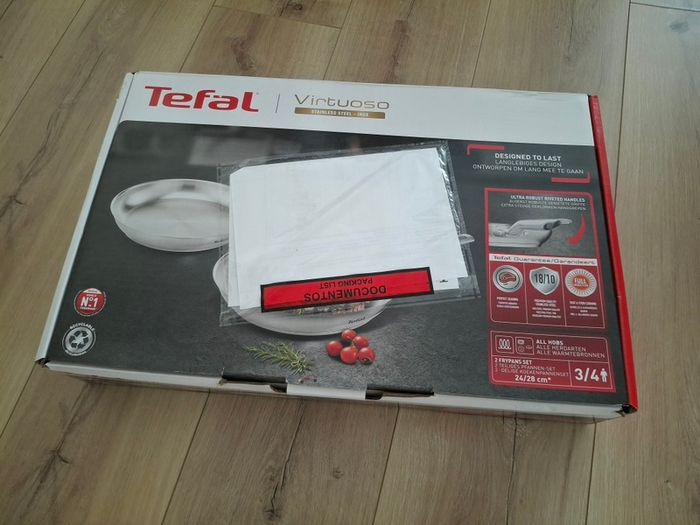 Tefal Virtuoso Premium Stainless Steel 2-Piece Pan Set, 24 + 28 cm