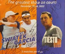 (Limited Time Offer, For EUR 499 Only) Authentic Autographed Poster of Famous Tennis Players and DJ Tiesto