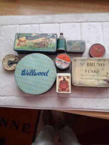 A Job Lot Of 9x  Vintage Tins Big & Small Tins All Vintage