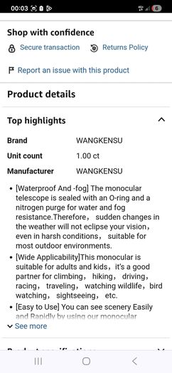60x 40 monocular