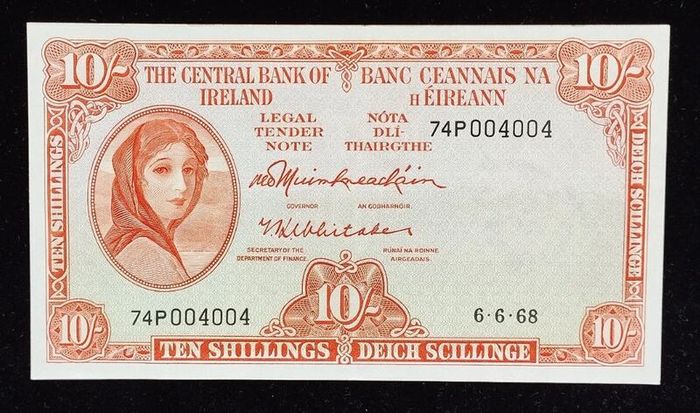 Ireland | 10 Shillings | Lady Lavery | 1968 | P.63a | 79 P 004004 | aUNC