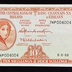 Ireland | 10 Shillings | Lady Lavery | 1968 | P.63a | 79 P 004004 | aUNC