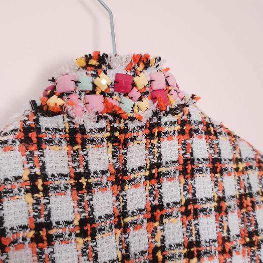 Next Orange White Tweed Jacket Boucle Blazer 10UK/38EU