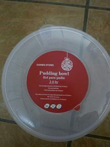 BNWT 2lt Plastic Pudding Bowl with Lid