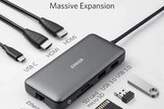 USB-C Hub, 8-in-1 USB C Dock, Dual 4K HDMI USB C to USB Adapter, 100W Power Delivery, SD Card Reader