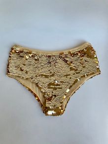 Vintage Leg Avenue Gold Sequin Hotpants Size S