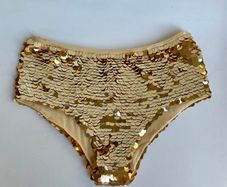Vintage Leg Avenue Gold Sequin Hotpants Size S