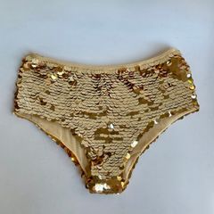 Vintage Leg Avenue Gold Sequin Hotpants Size S