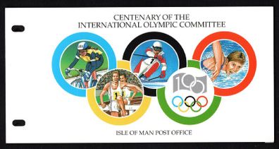 1994 Isle of Man Centenary of International Olympic Counsel Committee Commemorative Stamp Presentation Pack