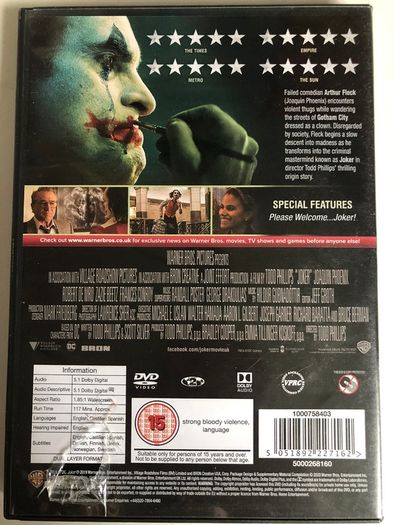 Joker (DC) [2019] [Slipcover] Joaquin Phoenix, Robert De Niro, Frances Conroy & Zazie Beetz [1xDVD Movie] Academy Award Winner