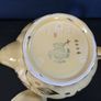 Vintage Arthur Wood Teapot and Matching Milk Creamer in a Gilt Pattern of Leaves and Spots on a Sunshine/Banana Yellow Glazed Background, in the Prince Shape Image 10