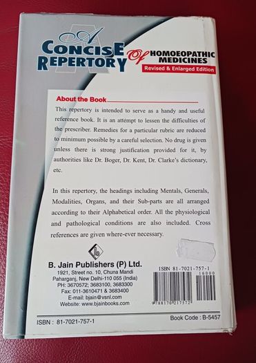 A Concise Repertory of Homeopathic Medicines / 2004