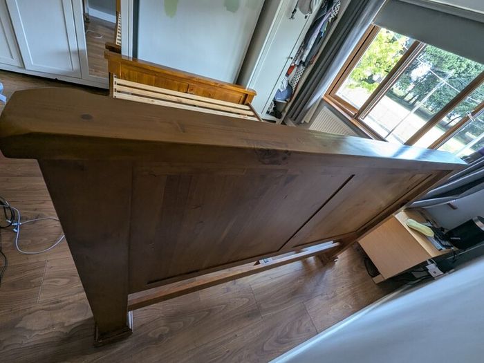 5 ft Bed frame -Dark Wood-EZ Living