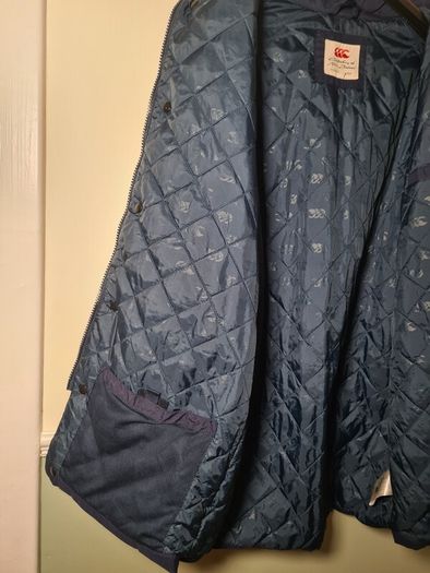 Mens Canterbury Of New Zealand Jacket Bench Coat Padded Size Xl Extra Large Navy All Blacks