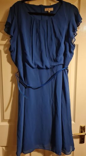 PLUS SIZE (20) Dorothy Perkins Cobalt Blue Chiffon Dress. New