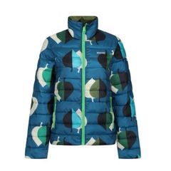 Regatta Elm Leaves Teal Orla Kiely Printed Baffled Jacket