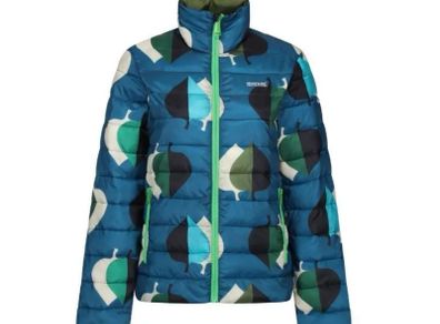Regatta Elm Leaves Teal Orla Kiely Printed Baffled Jacket