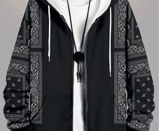 Men'S Full Zip Hooded Jacket | Paisley Style
