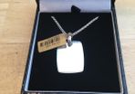 Hallmarked Silver Heavy Rectangle Tag Pendant & Chain
