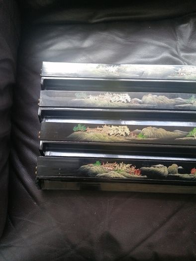 Vintage Lacquered Mahjong Tiles Racks