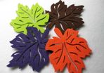 Leaves Felt Coaster Autumn Shape Set of 4